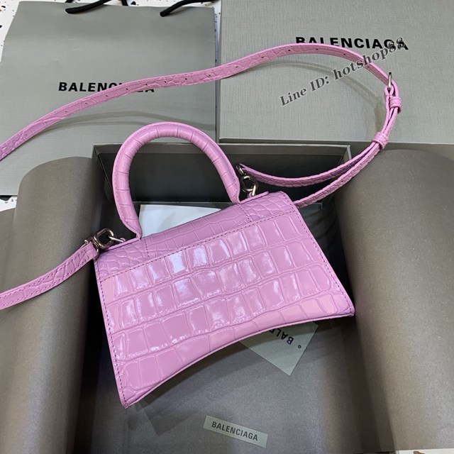 Balenciaga專櫃爆款女士mini號手提包 巴黎世家藍紫色沙漏包 fyj1797